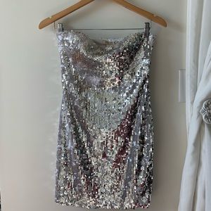 Strapless Sequin Dress